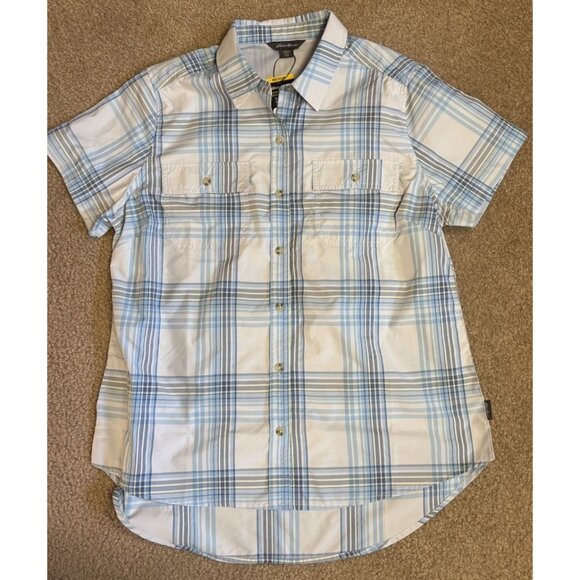 Eddie Bauer Short sleeve Adventure Shirt Womens Medium Button Down - Picture 1 of 6